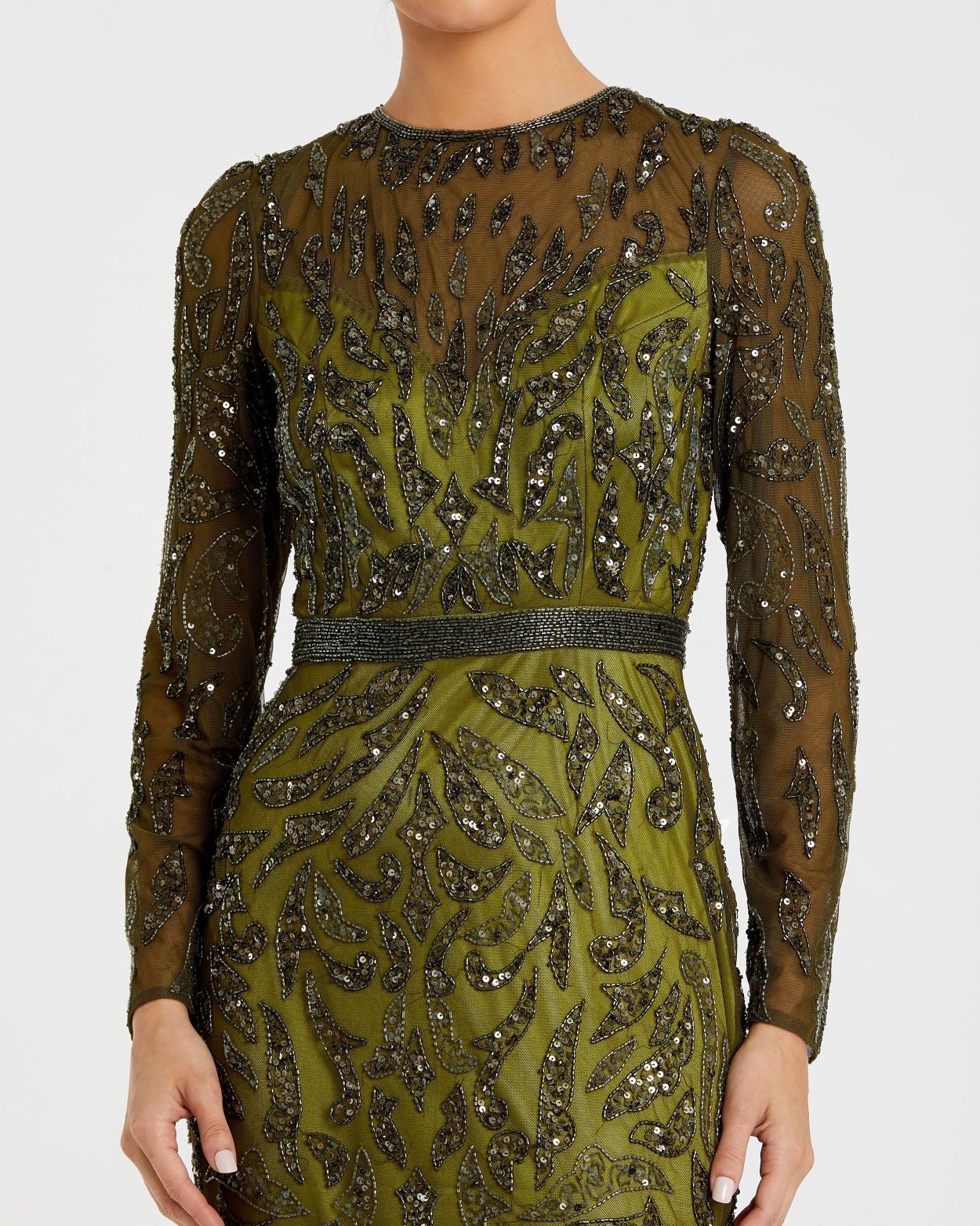 Mac Duggal #5124 Olive Green Beaded Long Sleeve Evening Gown | 10% Off Your First Order | Shaide - Shop Women's Evening Dresses Online Shaide Boutique Mac Duggal #5124 Olive Green Beaded Long Sleeve Evening Gown | 10% Off Your First Order | Shaide - Shop Women's Evening Dresses Online Shaide Boutique