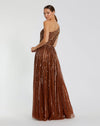 Embellished One Shoulder A-Line Gown - Midnight