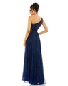 Embellished One Shoulder A-Line Gown - Copper