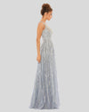 Embellished One Shoulder A-Line Gown - Midnight