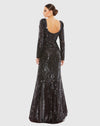 Sequined Sweetheart Long Sleeve Gown - Magenta