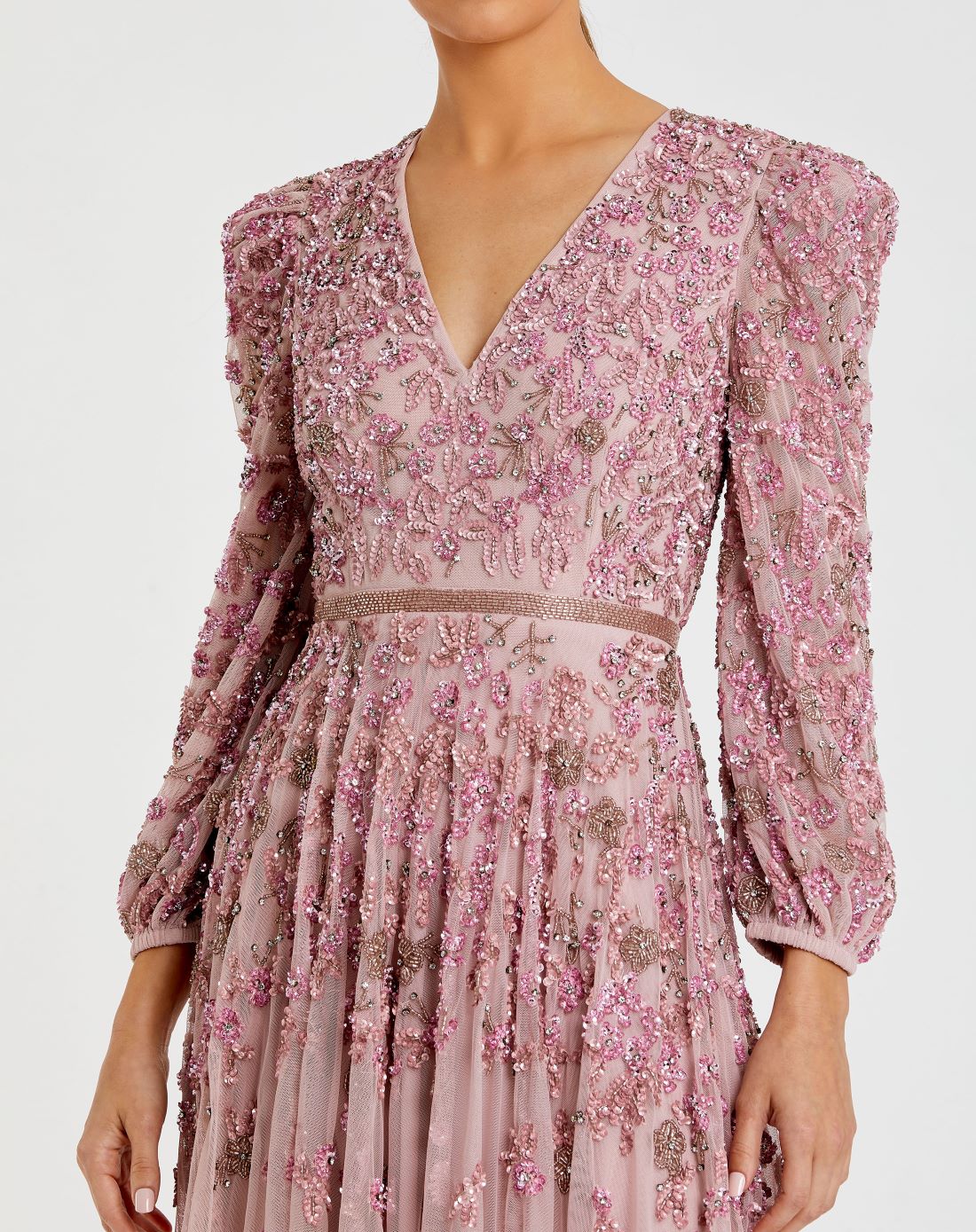 Mac Duggal #5497 Embellished Long sleeve A line gown - Rose | Shop Prom Dresses, Wedding Guest Dresses, and Black Tie Evening Gowns Online at SHAIDE! Shaide Boutique Mac Duggal #5497 Embellished Long sleeve A line gown - Rose | Shop Prom Dresses, Wedding Guest Dresses, and Black Tie Evening Gowns Online at SHAIDE! Shaide Boutique