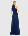 High neck chiffon evening gown - Navy