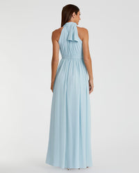 High neck chiffon evening gown - Navy