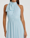 High neck chiffon evening gown - Navy