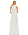 High neck chiffon evening gown - White mac duggal, back