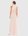High neck chiffon evening gown - Navy