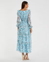 Floral print ruffle midi dress - Blush