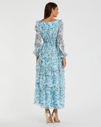 Floral print ruffle midi dress - Blush