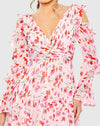 Long sleeve floral gown - Pink