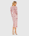 Embellished Puff Sleeve Dress - Pink