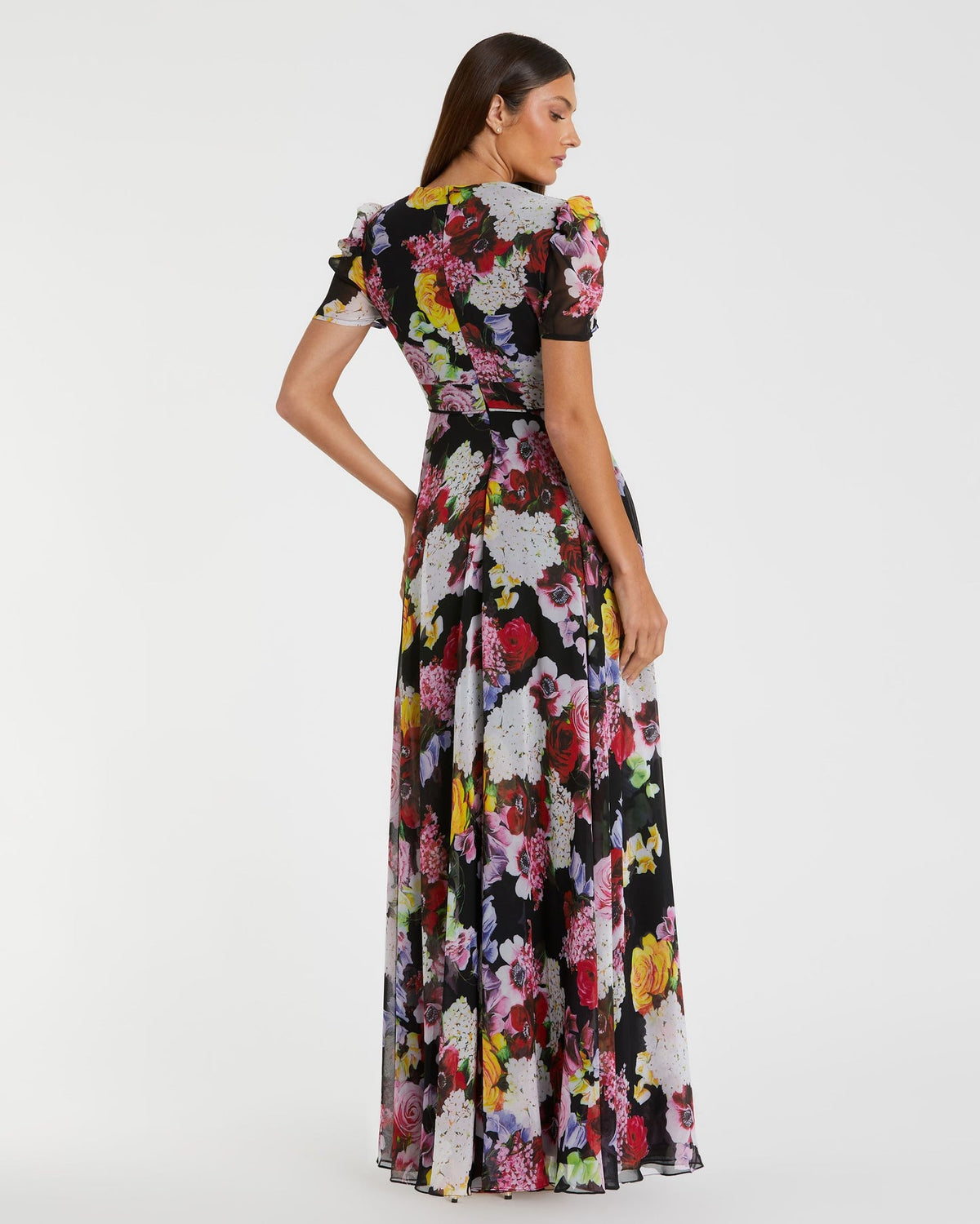 Floral Print Dress - Black