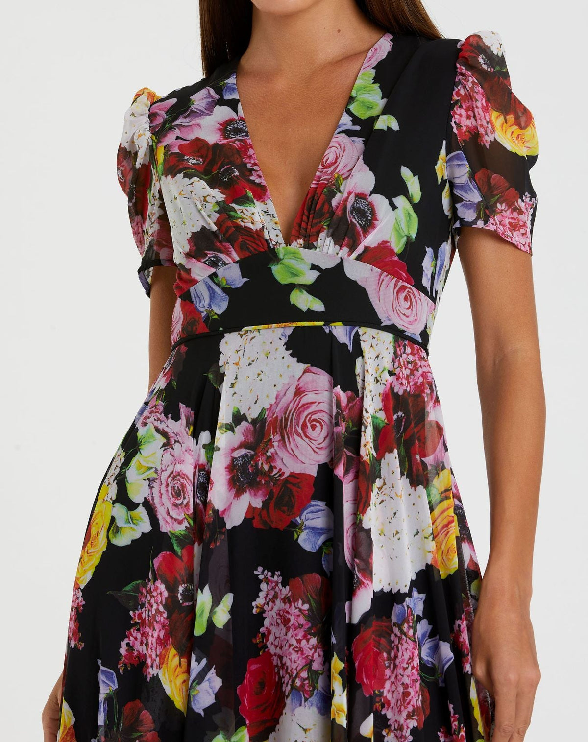 Floral Print Dress - Black