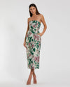 Mac Duggal Multicolor Floral Brocade Strapless Fitted Midi Dress #56097 