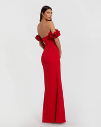Mac Duggal #56131 red mermaid gown back view