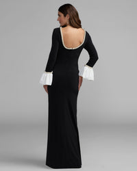 Mac Duggal #56234 black gown low back view