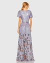 V Neck Sequin Gown - Lilac
