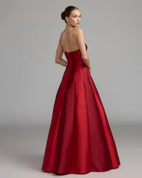 Mac Duggal #56499 wine multi ball gown back view