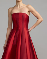 Mac Duggal #56499 wine multi mikado panel detail