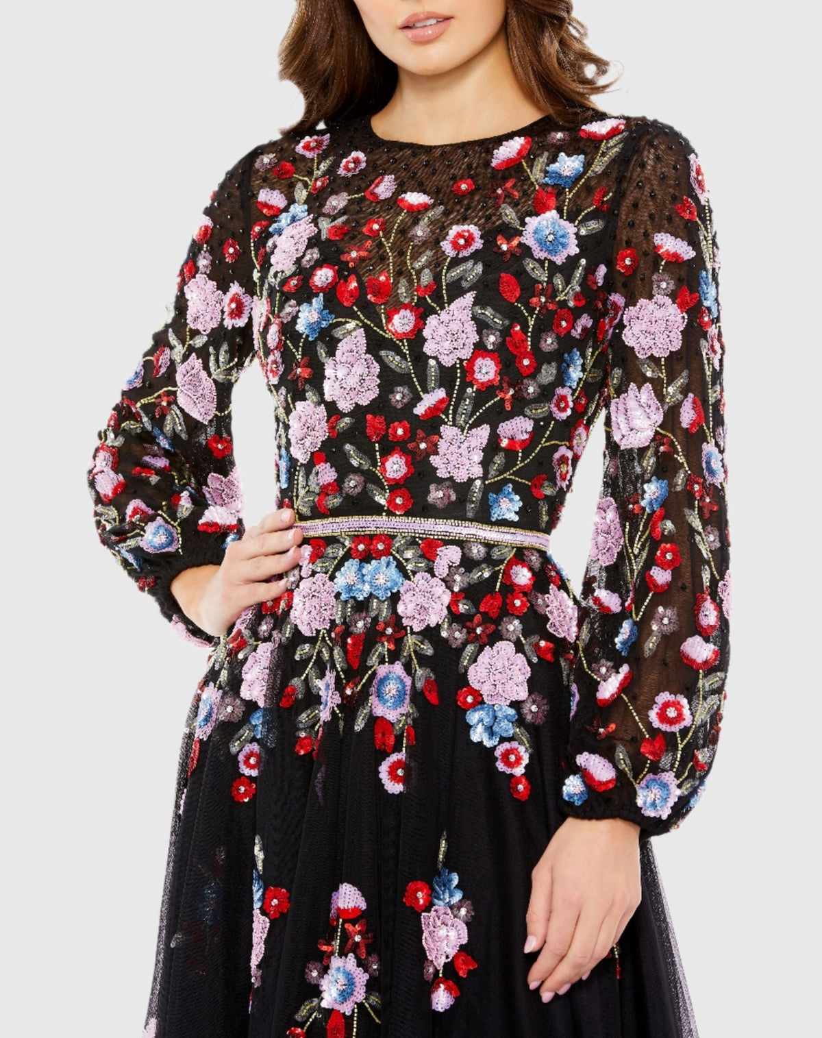Mac Duggal, Sequined Floral High Neck Puff Sleeve Cocktail Dress Modest Evening Dress - Black #5712 | Shop Prom Dresses, Wedding Guest Dresses, and Black Tie Evening Gowns Online at SHAIDE! Shaide Boutique Mac Duggal, Sequined Floral High Neck Puff Sleeve Cocktail Dress Modest Evening Dress - Black #5712 | Shop Prom Dresses, Wedding Guest Dresses, and Black Tie Evening Gowns Online at SHAIDE! Shaide Boutique