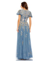 Embellished Butterfly Modest Gown - Taupe Multi