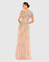 Embellished Butterfly Modest Gown - Taupe Multi