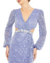 Long sleeve cut out gown - Mint - Sale