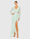 Long sleeve cut out gown - Mint - Sale