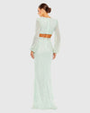 Long sleeve cut out gown - Mint - Sale