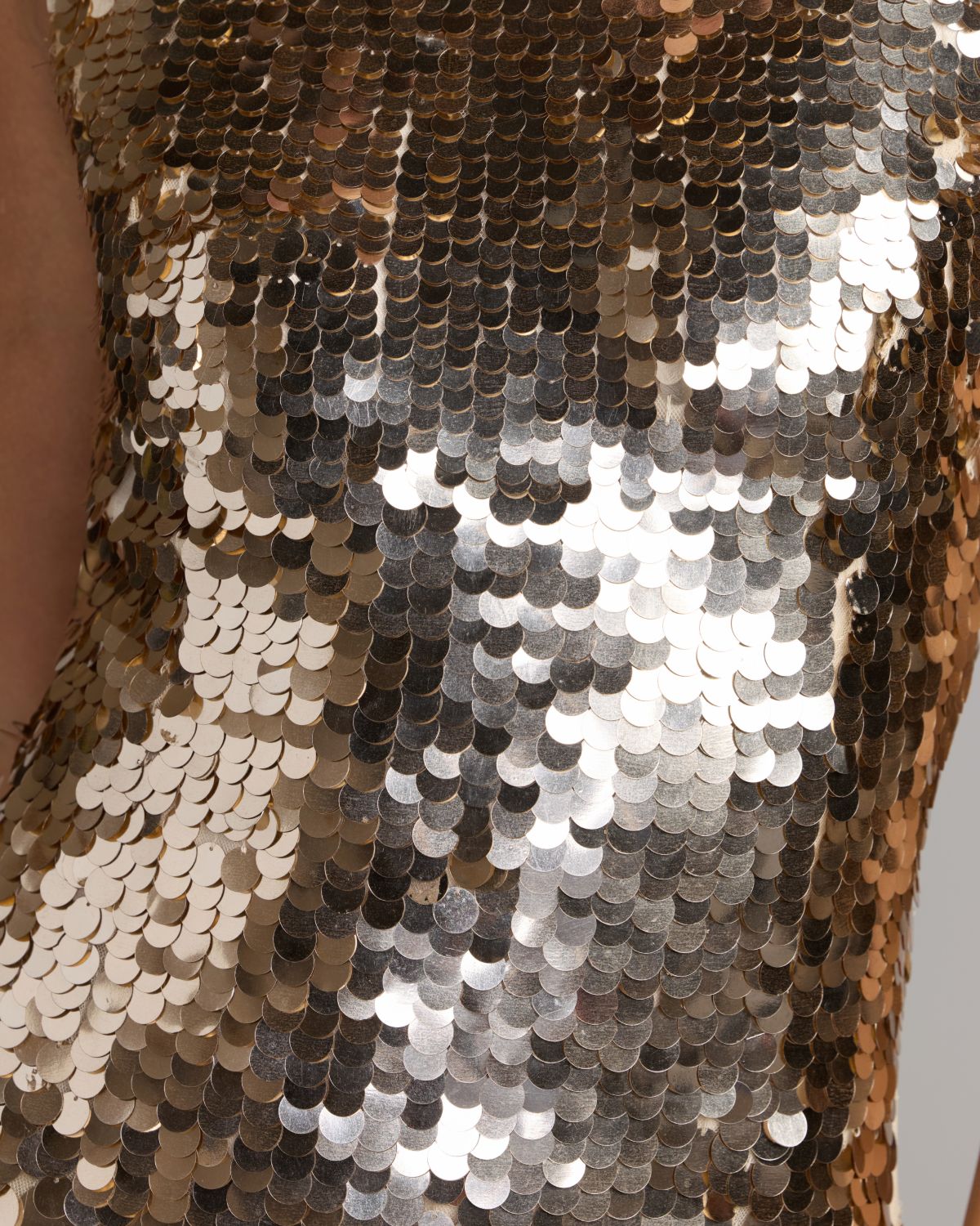 Mac Duggal #5959 gold sleeveless sequin column gown