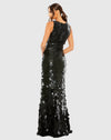 Sleeveless Disc Sequin Gown - Silver