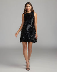 Mac Duggal #5961 black paillette sequin sleeveless mini dress