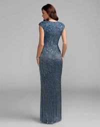 Back-view-of-slate-blue-cap-sleeve-gown-with-allover-beading