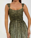 Sleeveless Sequin A Line Ombre Gown - Green