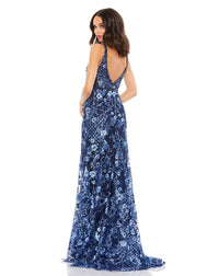 Floral Embellished Sleeveless Gown - Rose Pink