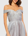 Off The Shoulder Ruched A Line Gown - Sapphire