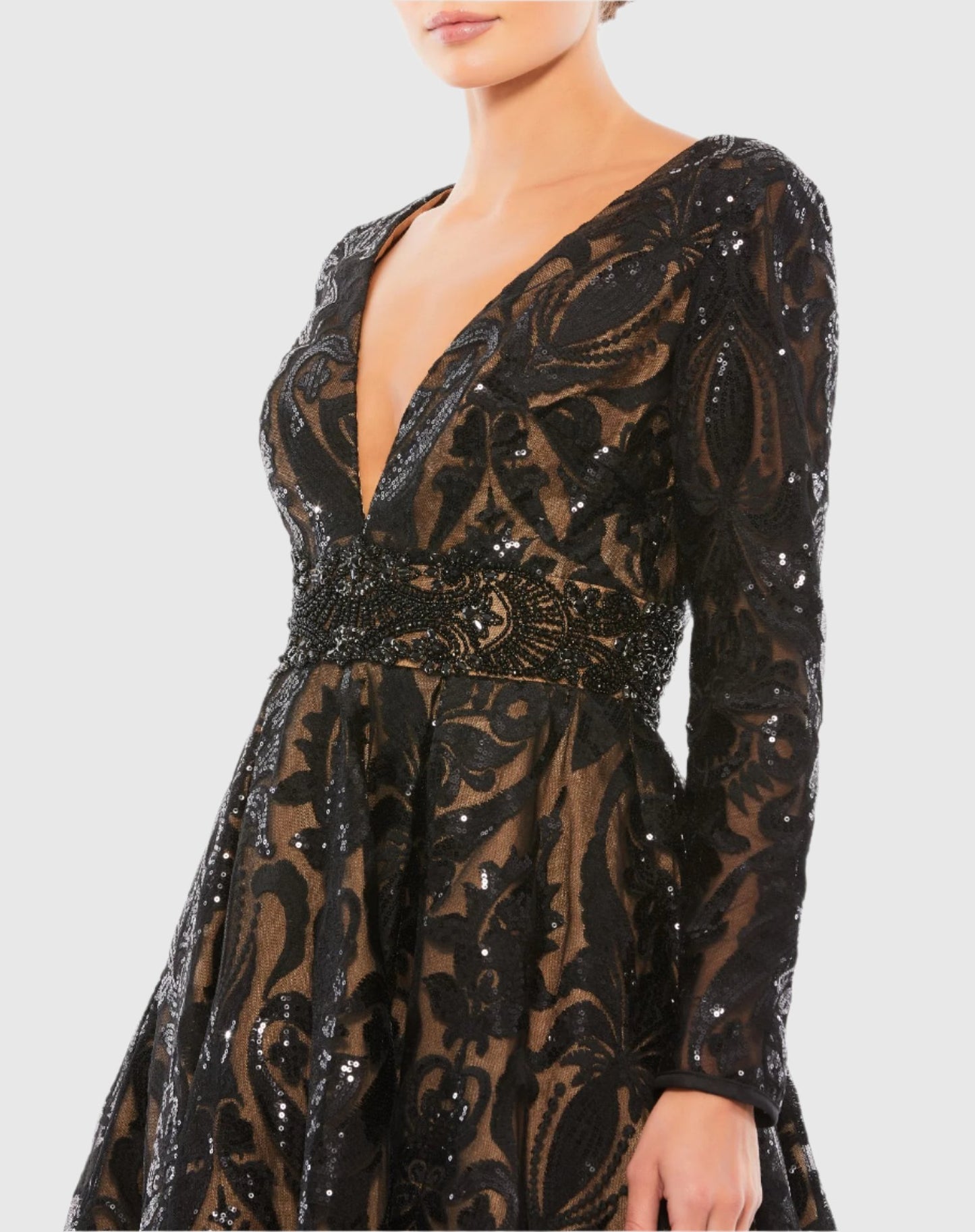 sequin embellished a-line cocktail dress Mac Duggal, Sequin Embellished A-Line Cocktail Dress Black #67529 Shaide Boutique
