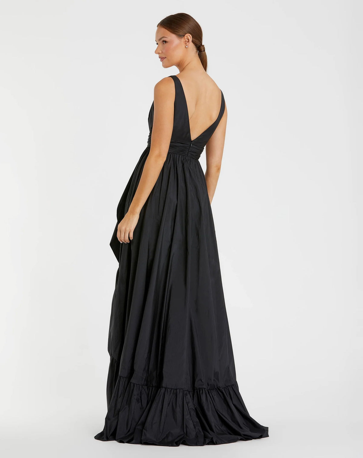 Mac Duggal Black Taffeta High Low Ruffle Gown #67835 Black