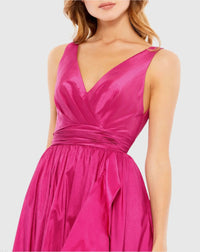 Mac Duggal Pink Taffeta High Low Ruffle Gown #67835 Magenta