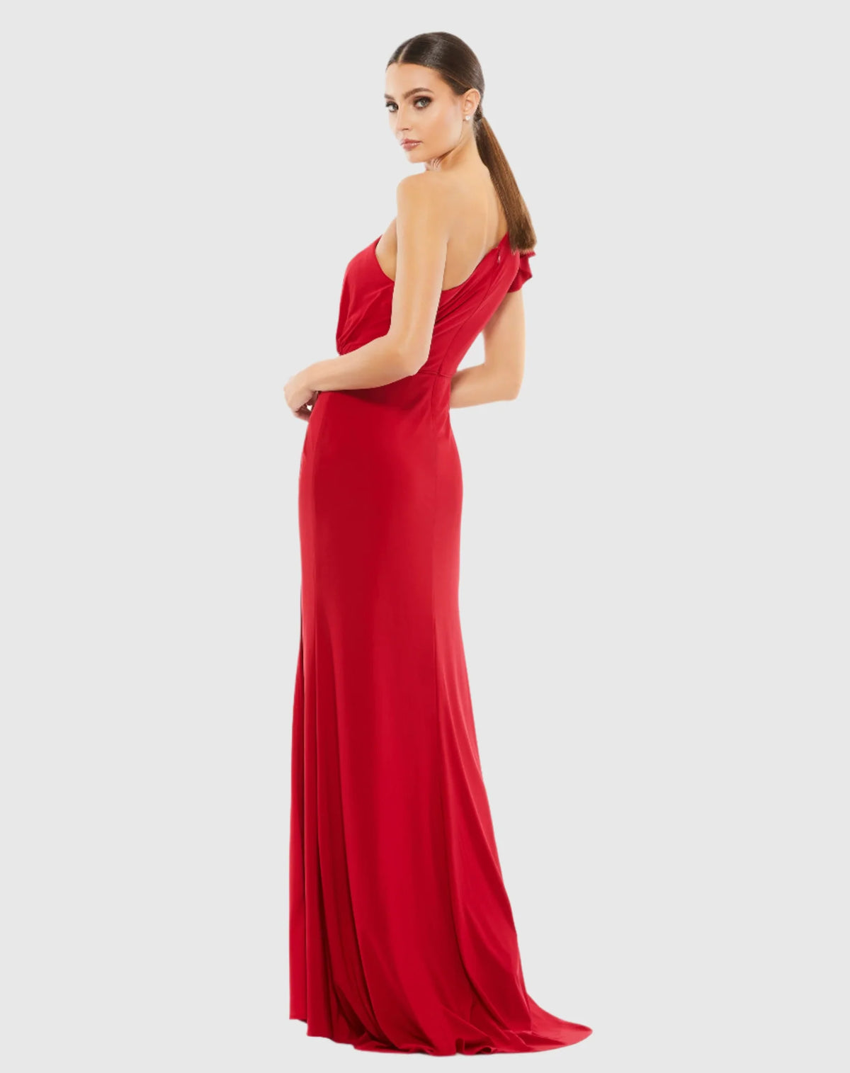 One Shoulder Gown - Red