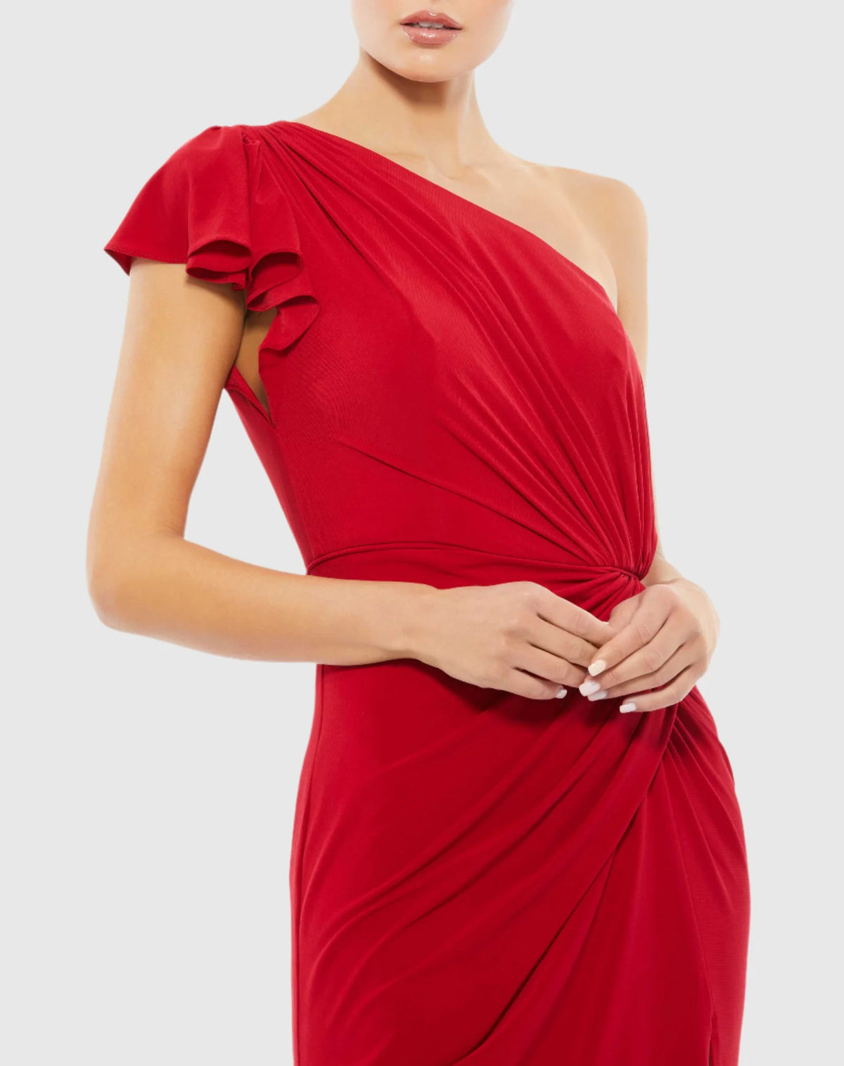 One Shoulder Gown - Red