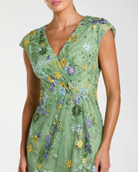 Close up of the Sage green bodice 