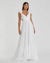 Mac Duggal, Ruffle tiered floral cut-out chiffon gown - White #67911