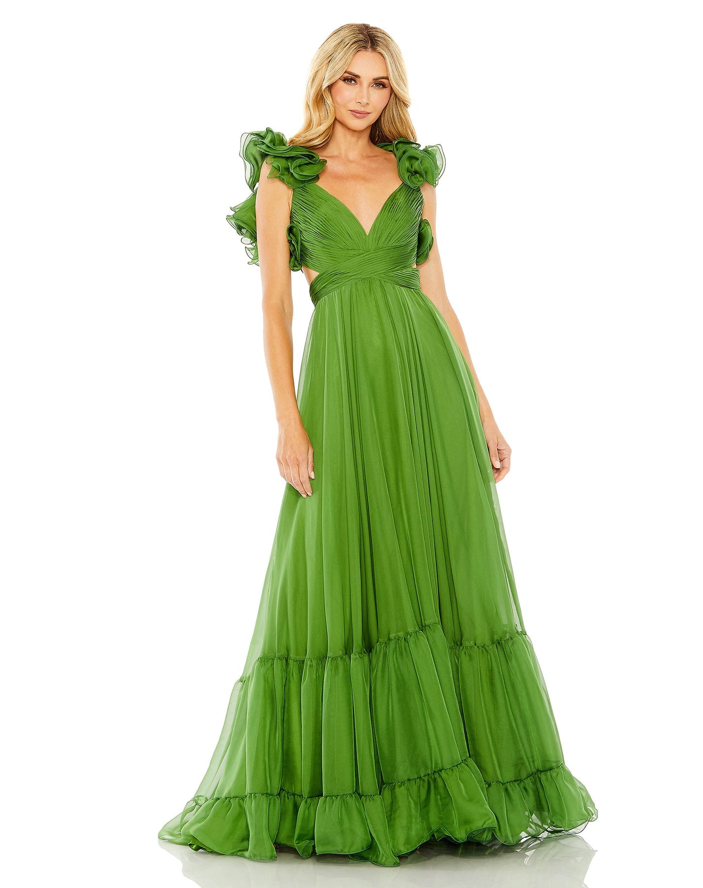 Glamorous cobalt ruffle tiered dress on sale