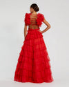 Ruffle tiered cut-out ballgown - Blush