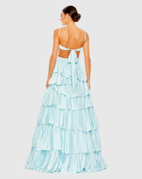 Ruffle tiered cut-out ballgown - Powder Blue