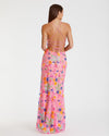 Floral sequin & lace Summer Gown - Pink