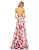 Style #68108 Designer: Mac Duggal ASYMMETRICAL RUFFLED HALTER FLORAL GOWN back