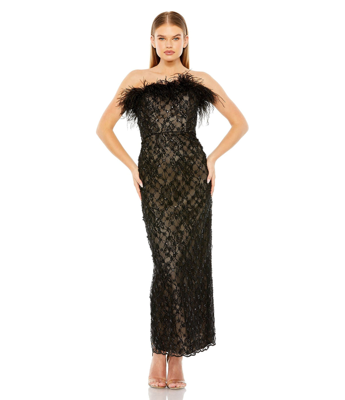 Mac Duggal Style #68140 Embellished strapless column dress - Black