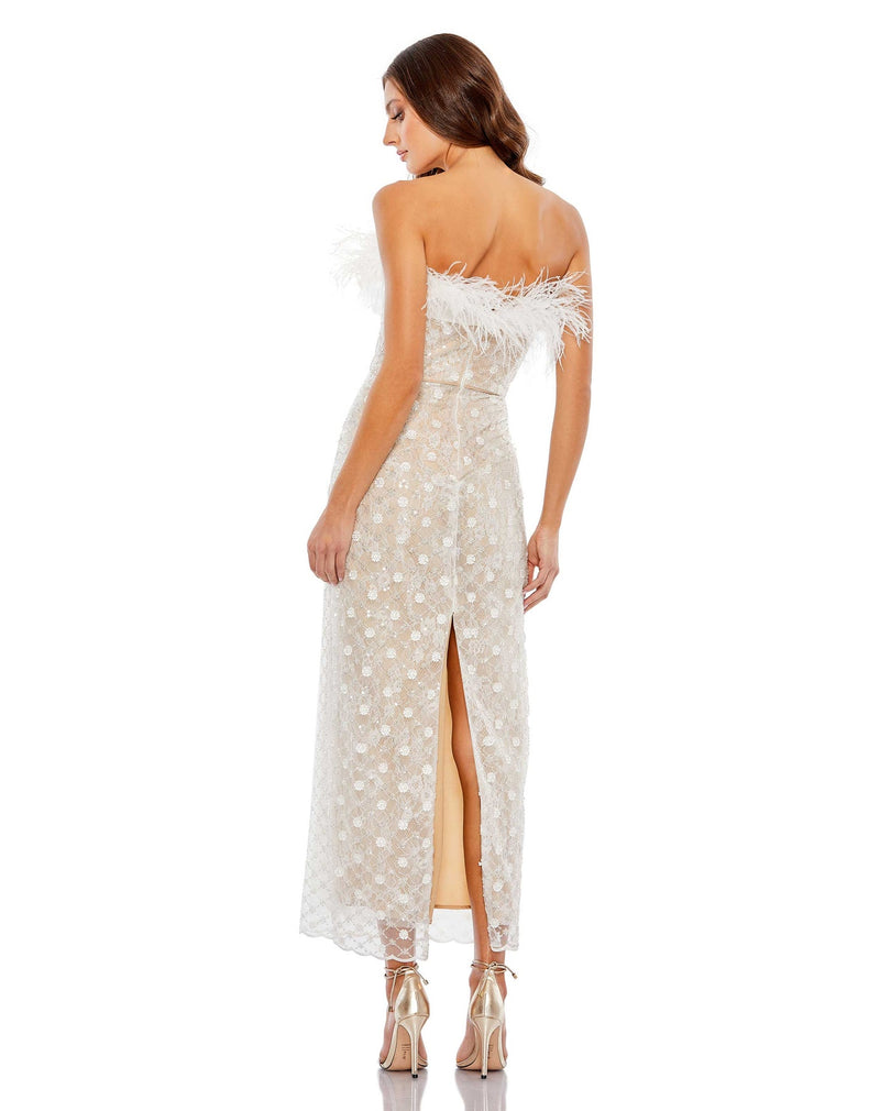 Mac Duggal Style #68140 Embellished strapless column dress - White back